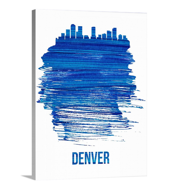Denver Brush Stroke Skyline Blue – LuxeArt