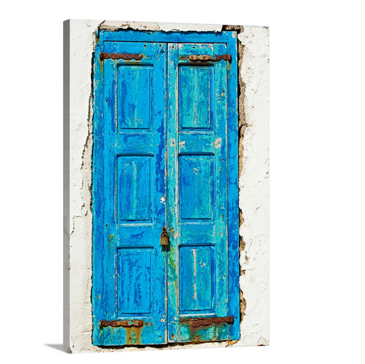 Greece, Cyclades Islands, Mykonos, Old blue door